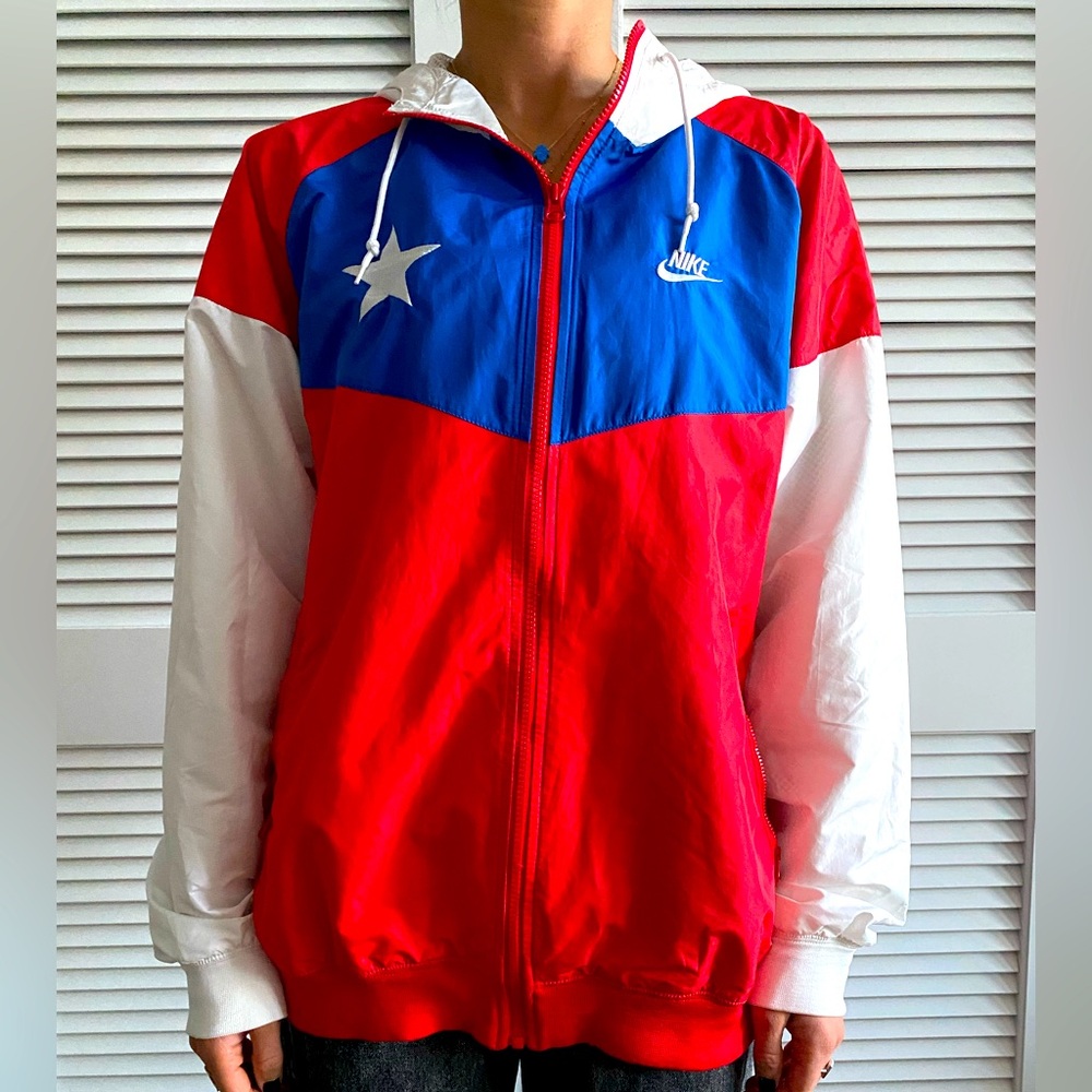 Nike Men’s Windrunner Windbreaker Jacket Red White Blue Mens SZ L